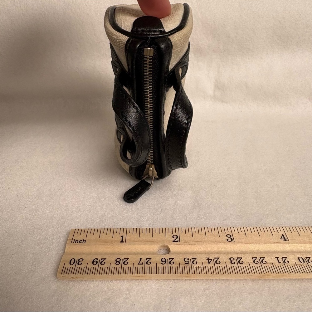 VTG GUCCI Mini Boston Bag Keychain Charm Zipper Clip Cream Black - Picture 7 of 14